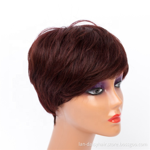 Short Pixie Cut Cheap Factory Price  Good Quality  None Lace Human Hair Wigs